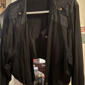 221- torrid shrug with brass buttons